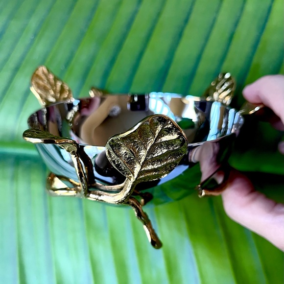 Michael Aram Botanical Leaf Gold nut Bowl New - Picture 6 of 12